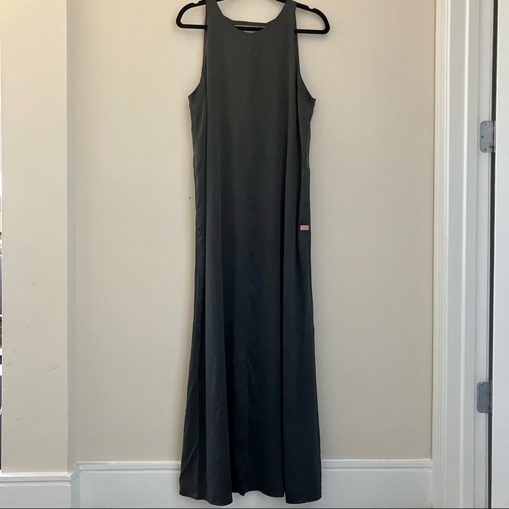 Lunya Washable Silk Racer Dress, Meditative Grey - Picture 5 of 6